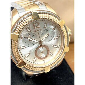 Invicta Women's Watch 30896 Bolt Quartz Two Tone Silver Rose Gold Steel 41mm